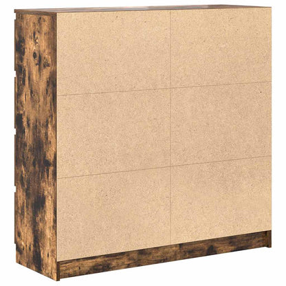 Dressoir 100x35x99 cm bewerkt hout gerookt eikenkleurig