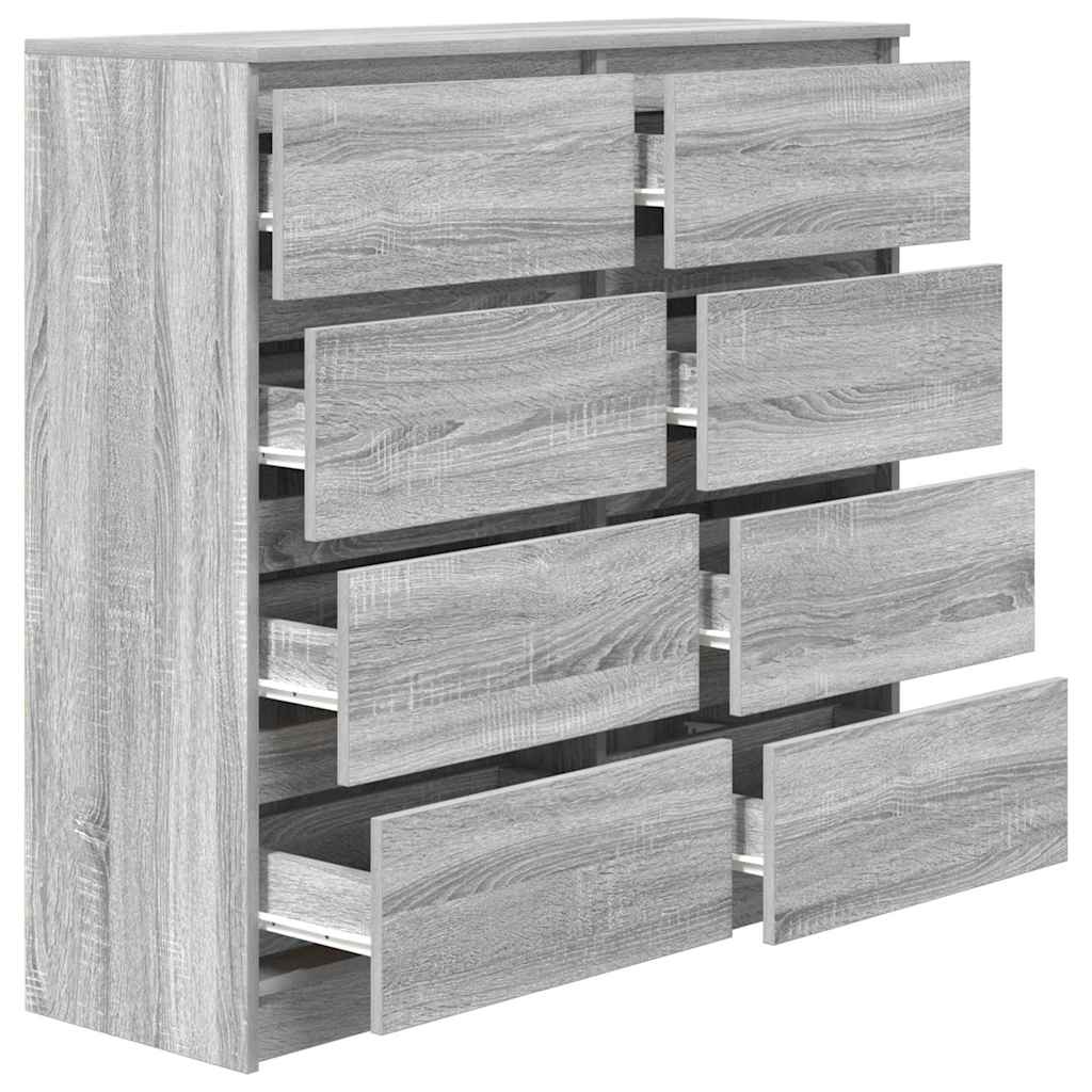 Dressoir 100x35x99 cm spaanplaat grijs sonoma