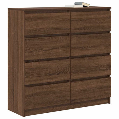 Dressoir 100x35x99 cm bewerkt hout bruin eikenkleur