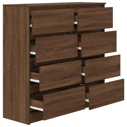Dressoir 100x35x99 cm bewerkt hout bruin eikenkleur