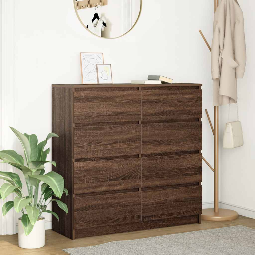 Dressoir 100x35x99 cm bewerkt hout bruin eikenkleur