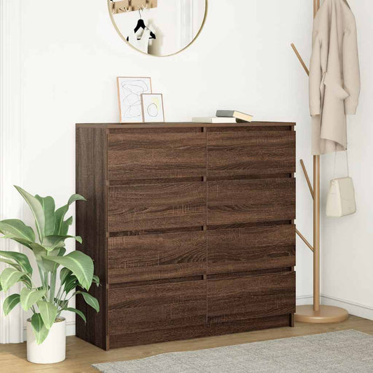 Dressoir 100x35x99 cm bewerkt hout bruin eikenkleur
