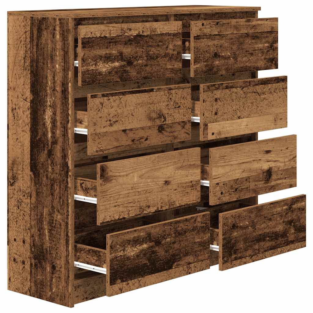 Dressoir 100x35x99 cm spaanplaat oud hout