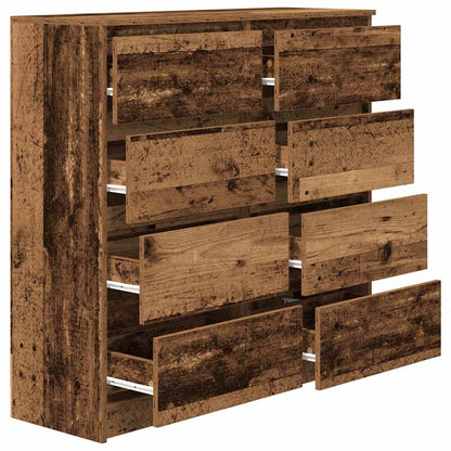 Dressoir 100x35x99 cm spaanplaat oud hout