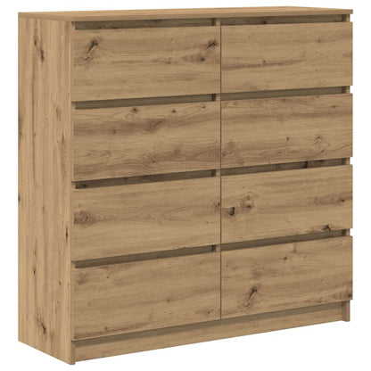 Dressoir 100x35x99 cm bewerkt hout artisanaal eikenkleurig