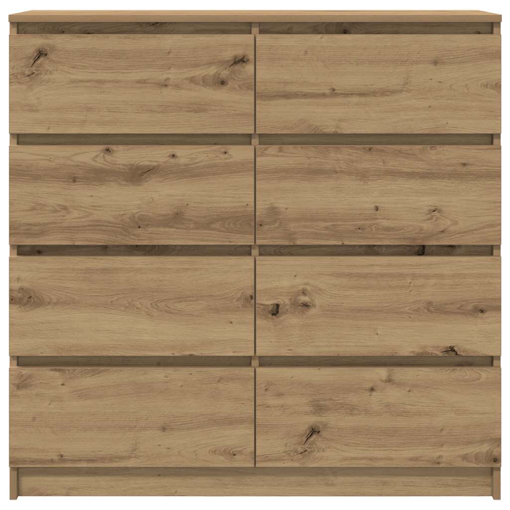 Dressoir 100x35x99 cm bewerkt hout artisanaal eikenkleurig