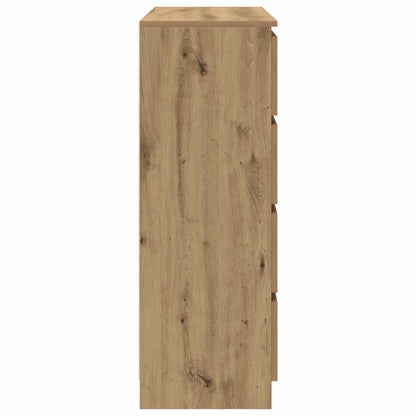 Dressoir 100x35x99 cm bewerkt hout artisanaal eikenkleurig