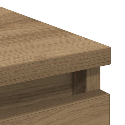 Dressoir 100x35x99 cm bewerkt hout artisanaal eikenkleurig