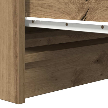 Dressoir 100x35x99 cm bewerkt hout artisanaal eikenkleurig