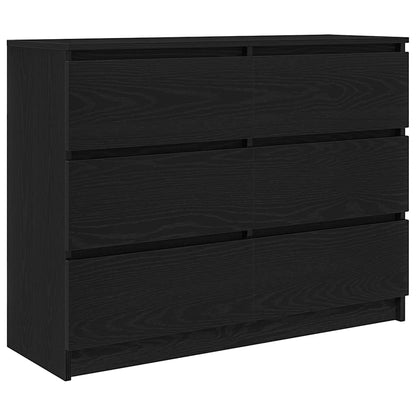 Dressoir 100x35x76 cm spaanplaat zwart eikenkleurig