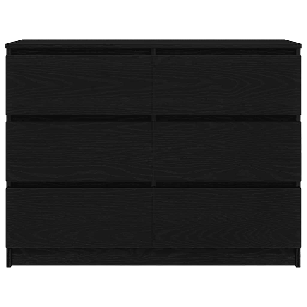Dressoir 100x35x76 cm spaanplaat zwart eikenkleurig
