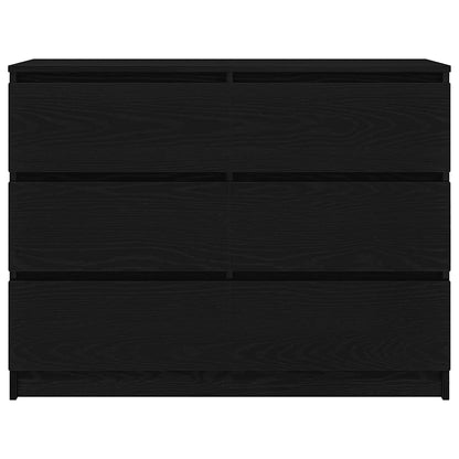 Dressoir 100x35x76 cm spaanplaat zwart eikenkleurig
