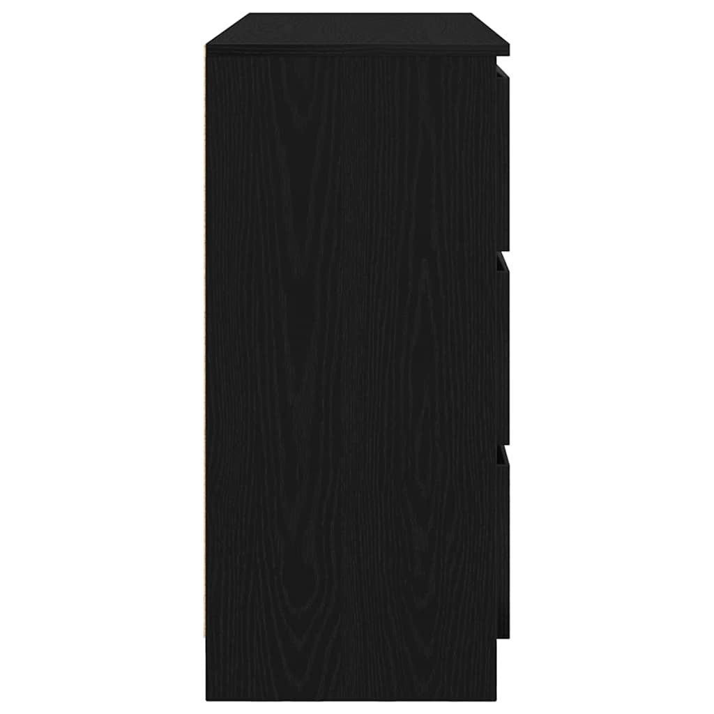 Dressoir 100x35x76 cm spaanplaat zwart eikenkleurig