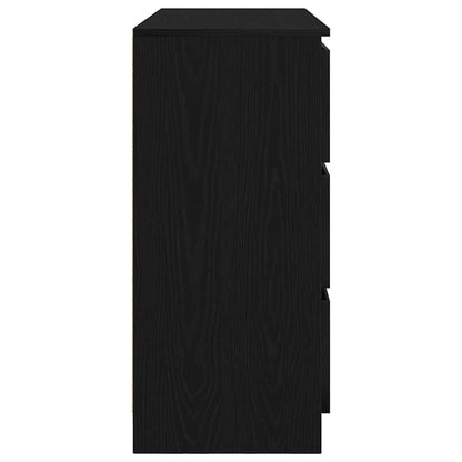 Dressoir 100x35x76 cm spaanplaat zwart eikenkleurig