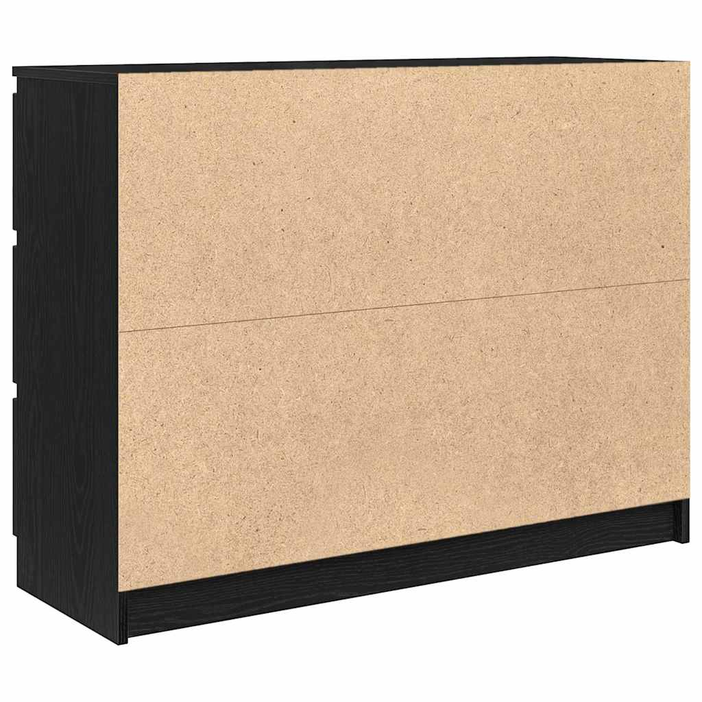 Dressoir 100x35x76 cm spaanplaat zwart eikenkleurig