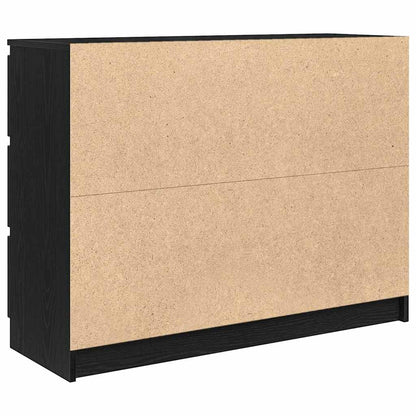 Dressoir 100x35x76 cm spaanplaat zwart eikenkleurig