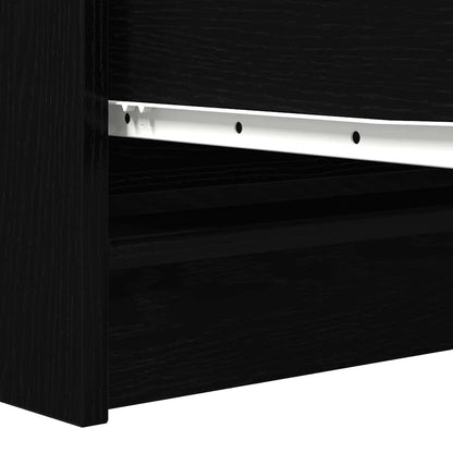 Dressoir 100x35x76 cm spaanplaat zwart eikenkleurig