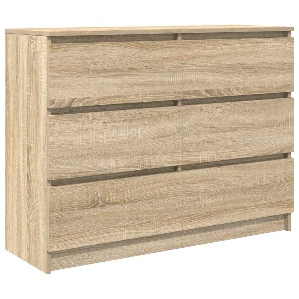 Dressoir 100x35x76 cm bewerkt hout sonoma eikenkleurig