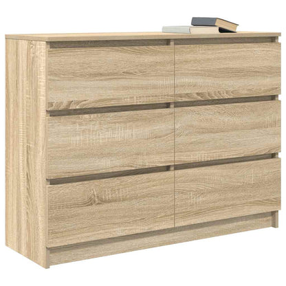 Dressoir 100x35x76 cm bewerkt hout sonoma eikenkleurig
