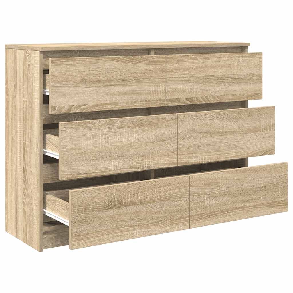 Dressoir 100x35x76 cm bewerkt hout sonoma eikenkleurig