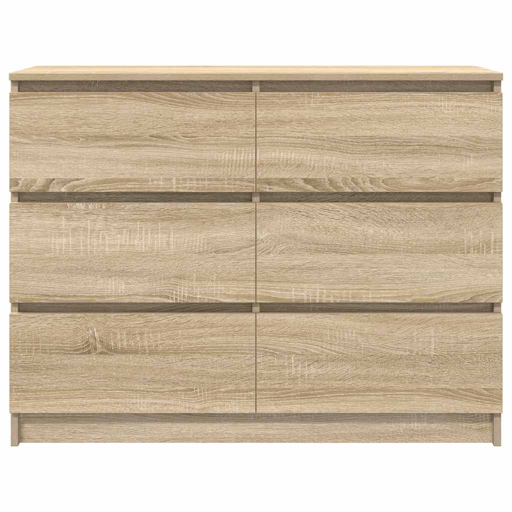 Dressoir 100x35x76 cm bewerkt hout sonoma eikenkleurig