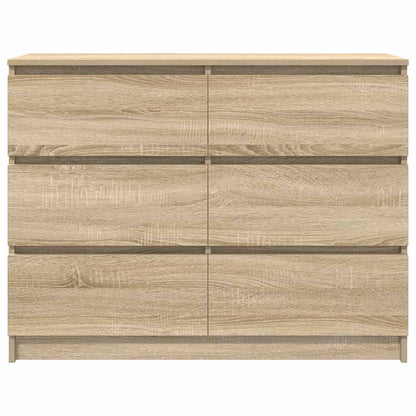 Dressoir 100x35x76 cm bewerkt hout sonoma eikenkleurig