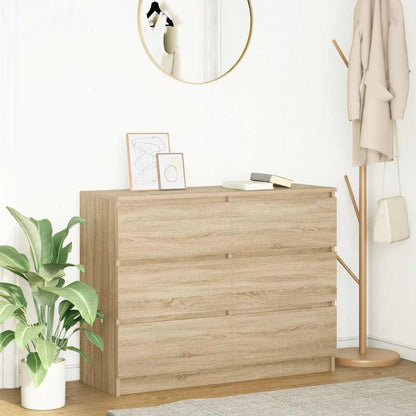 Dressoir 100x35x76 cm bewerkt hout sonoma eikenkleurig
