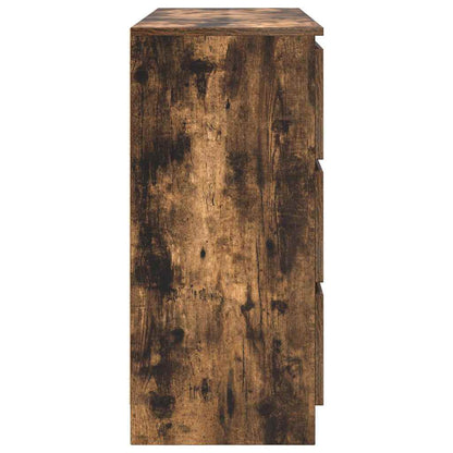 Dressoir 100x35x76 cm bewerkt hout gerookt eikenkleurig