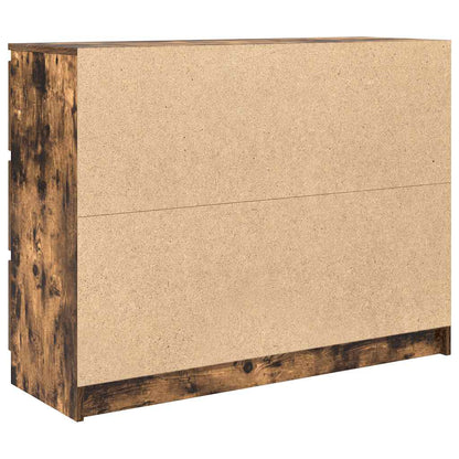Dressoir 100x35x76 cm bewerkt hout gerookt eikenkleurig