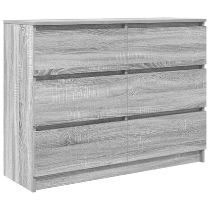 Dressoir 100x35x76 cm bewerkt hout grijs sonoma eikenkleurig