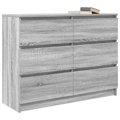 Dressoir 100x35x76 cm bewerkt hout grijs sonoma eikenkleurig