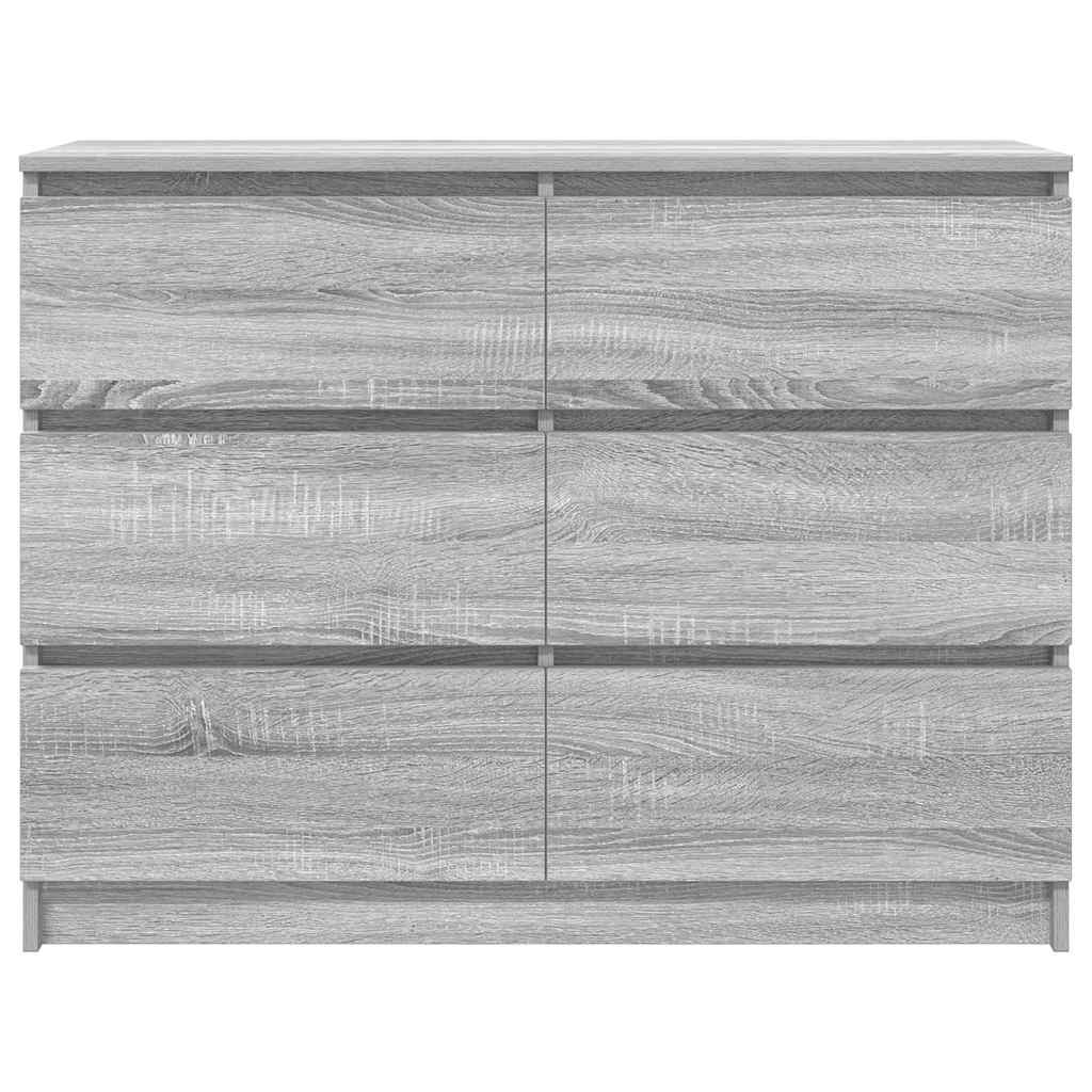Dressoir 100x35x76 cm bewerkt hout grijs sonoma eikenkleurig