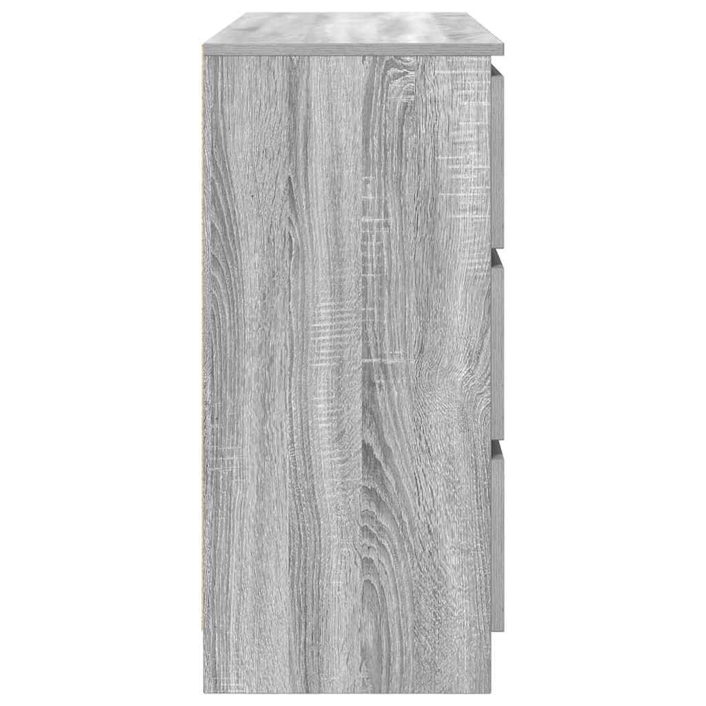 Dressoir 100x35x76 cm bewerkt hout grijs sonoma eikenkleurig