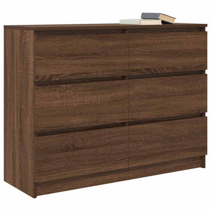 Dressoir 100x35x76 cm bewerkt hout bruin eikenkleur