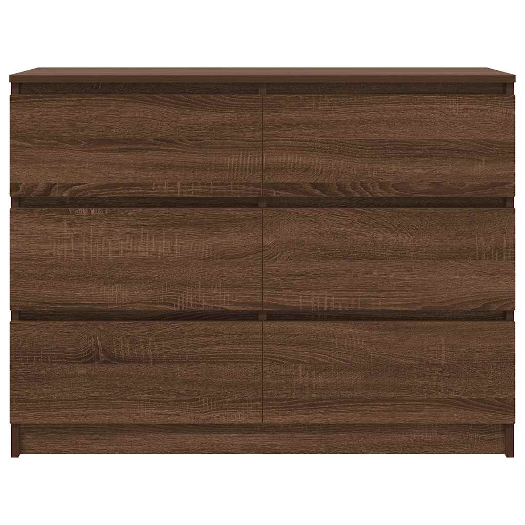 Dressoir 100x35x76 cm bewerkt hout bruin eikenkleur