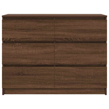 Dressoir 100x35x76 cm bewerkt hout bruin eikenkleur