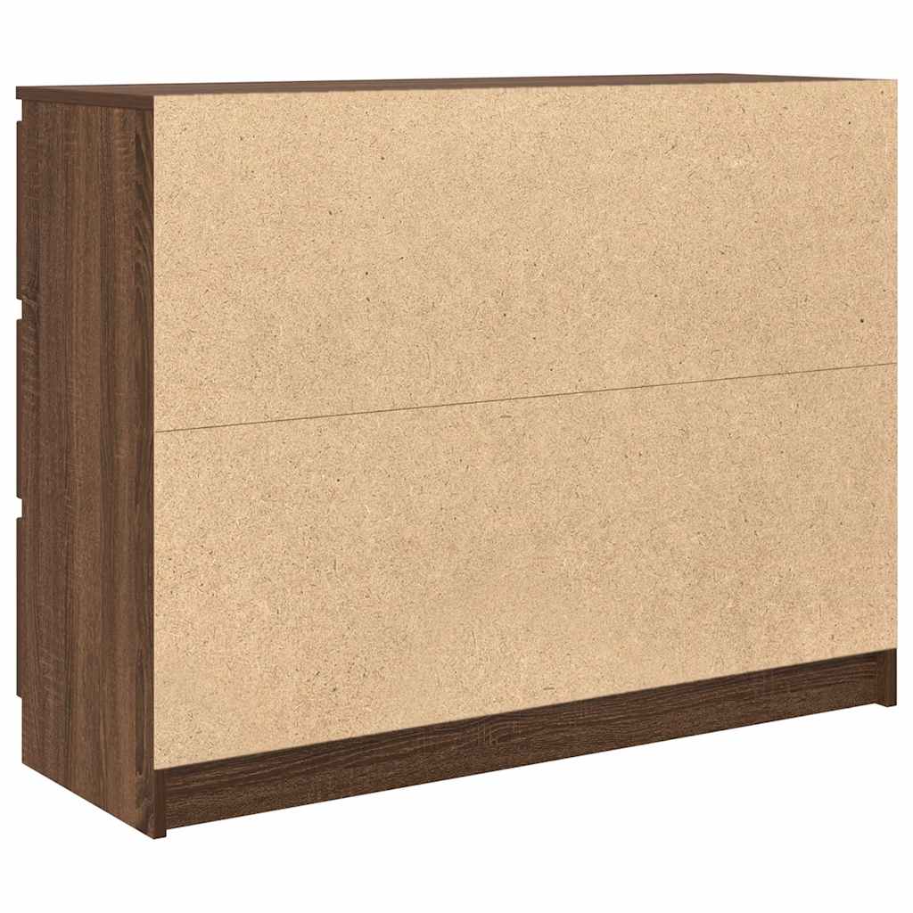 Dressoir 100x35x76 cm bewerkt hout bruin eikenkleur