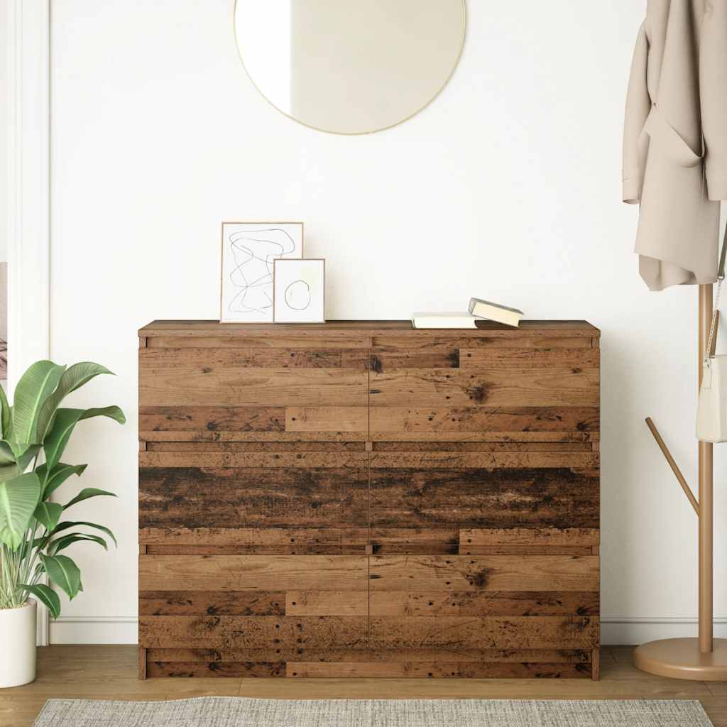 Dressoir 100x35x76 cm spaanplaat oud hout