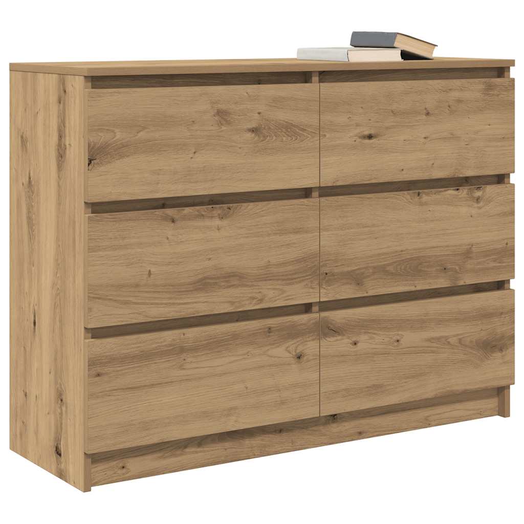 Dressoir 100x35x76 cm spaanplaat ambachtelijk eikenkleurig