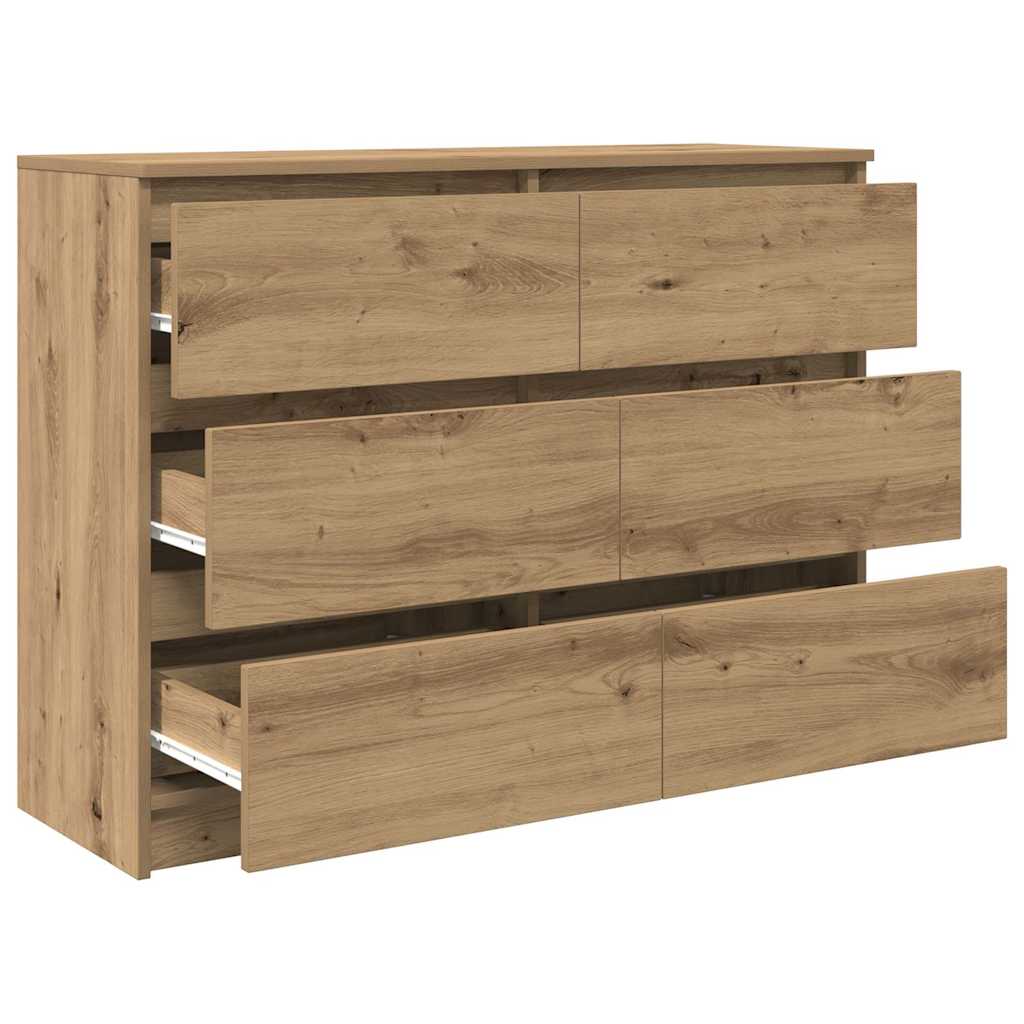 Dressoir 100x35x76 cm spaanplaat ambachtelijk eikenkleurig