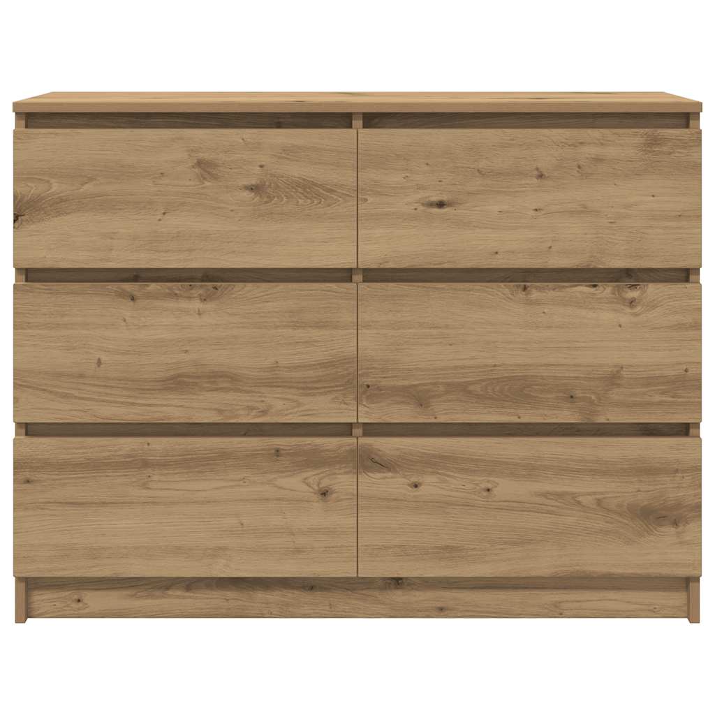 Dressoir 100x35x76 cm spaanplaat ambachtelijk eikenkleurig