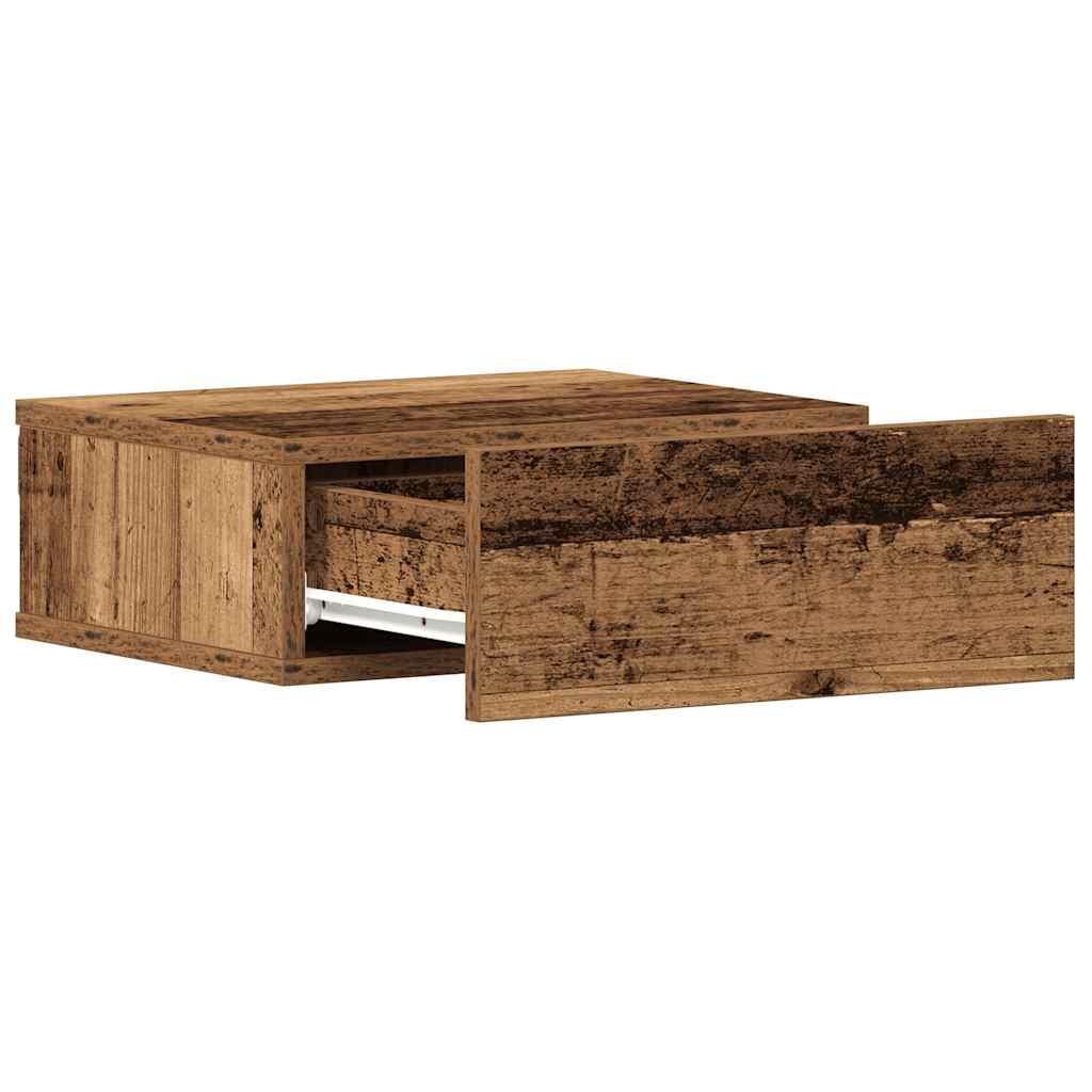 Nachtkastjes 2 st zwevend 40x32x15 cm bewerkt hout oud hout
