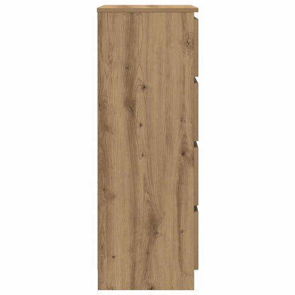 Dressoir 60x35x98,5 cm bewerkt hout artisanaal eikenkleur