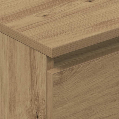 Dressoir 60x35x98,5 cm bewerkt hout artisanaal eikenkleur