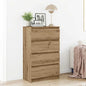 Dressoir 60x35x98,5 cm bewerkt hout artisanaal eikenkleur