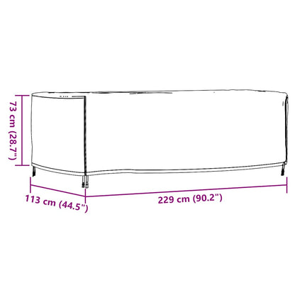 Tuinmeubelhoezen 2 st waterdicht 420D 229x113x73 cm zwart