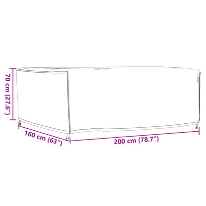 Tuinmeubelhoezen 2 st waterdicht 420D 200x160x70 cm zwart