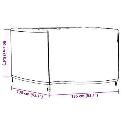 Tuinmeubelhoezen 2 st waterdicht 420D 135x135x90 cm zwart