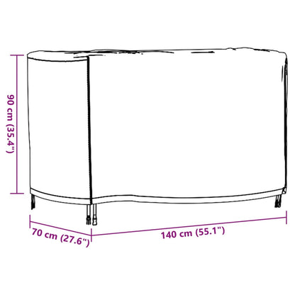 Tuinmeubelhoezen 2 st waterdicht 420D 140x70x90 cm zwart