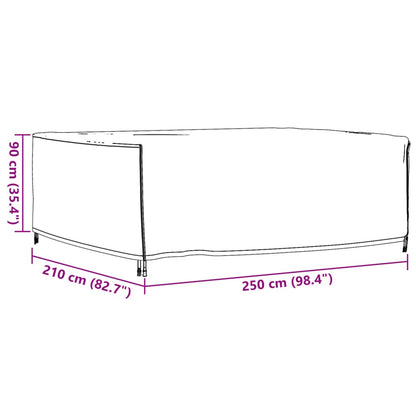 Tuinmeubelhoezen 2 st waterdicht 420D 250x210x90 cm zwart
